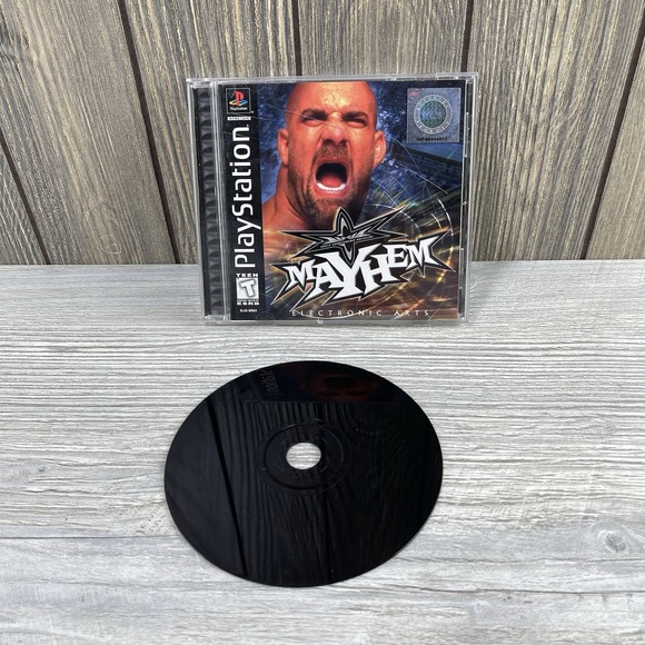 WCW Mayhem Sony PlayStation 1 PS1 Complete w/ Manual Black Label Tested - Picture 6 of 16